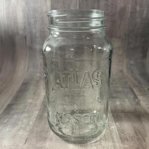 Atlas Glass Mason Jar Canning 24 oz. Clear Class Square EUC